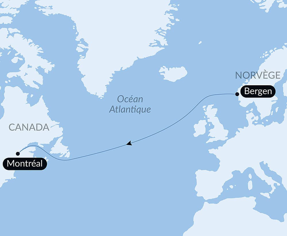 Voyage en mer : Bergen-Montréal